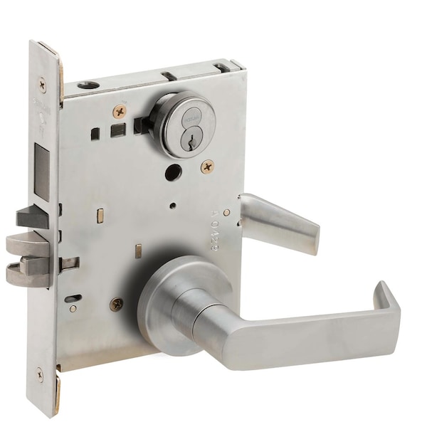 Schlage Entrance Mortise Lock with Vandlgard, 06A Design, FSIC Core, Satin Chrome LV9453R 06A 626 - main